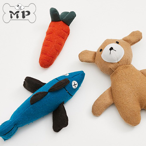 韩代LD狗狗胡萝卜鱼小熊毛毡玩具