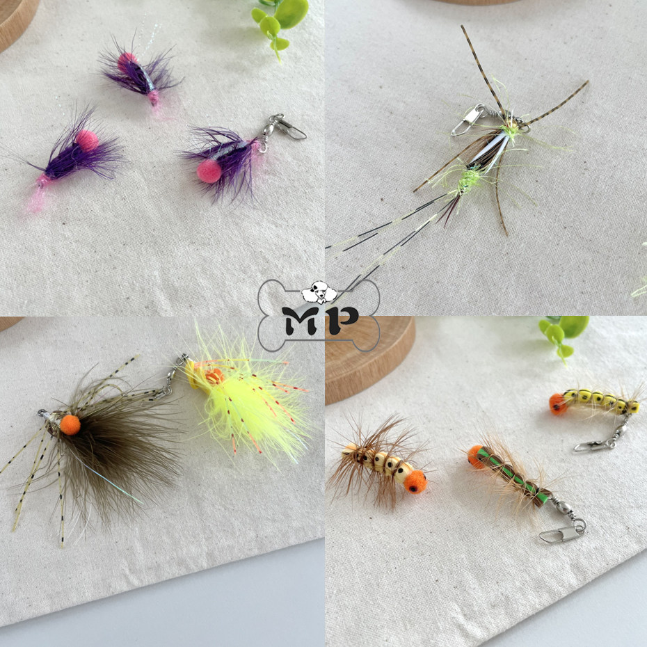 韩代黄蜂羽毛虫逗猫棒替换头玩具