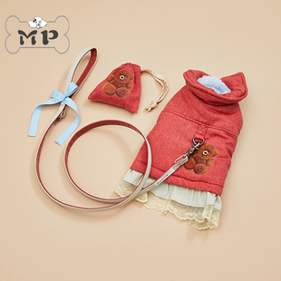 『Memory Pet』韩国louisdog宠物泰迪熊可牵引外套牵引绳拾便包