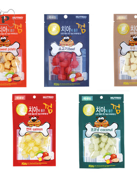 『Memory Pet』韩国代购NUTRIO宠物狗狗磨牙鲑鱼椰子咬胶零食80g
