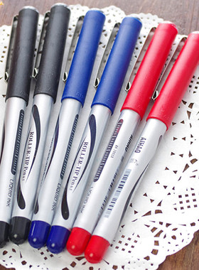 爱好AH-2000A直液式中性笔0.5mm走珠笔黑色签字笔考试蓝红笔批发