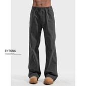 复古百搭显瘦直筒长裤 子男生美式 高街复古深灰色休闲裤 Entong春季