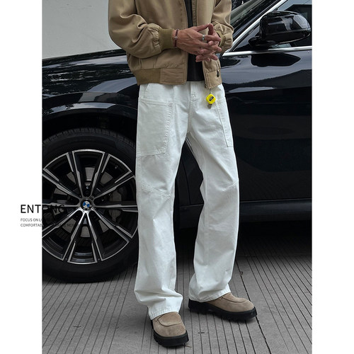 白色cleanfit百搭工装裤子