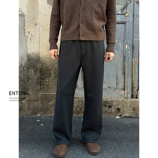 子cleanfit春秋长裤 男生宽松直筒裤 休闲老钱风垂感卫裤 Entong美式