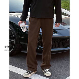 运动裤 高街针织百搭休闲裤 卫裤 子美式 男生裤 Entong咖色复古基础款