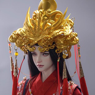 Ringdoll戒之人形原创BJD娃娃配件 大叔体三分四分新婚头饰 凤冠