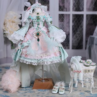 4分BJD娃娃衣服GEM莫奈的后花园安德莉亚春日樱粉女装假发尾巴鞋