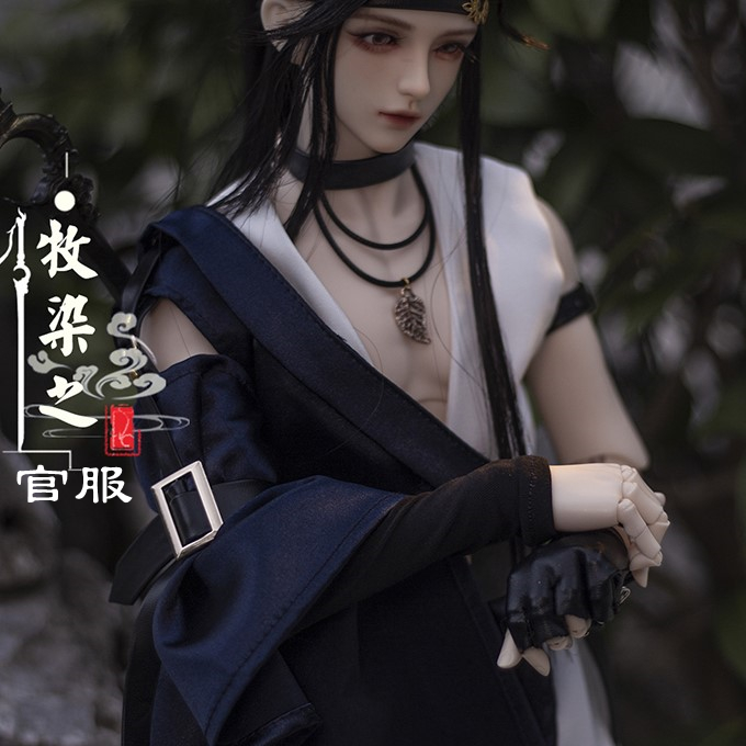 BJD大叔娃娃日韩风衣服套 TD牧染之官配侠客装长袍衣裳+假发+鞋子