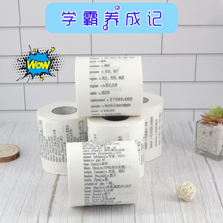学霸数理化公式卫生纸英语单词小初高考研雅思手纸厕纸卷纸数独