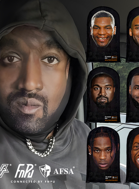 二次元cosplay恶搞网纱面具Kanye侃爷科比搞怪头套3D沙雕派对面罩