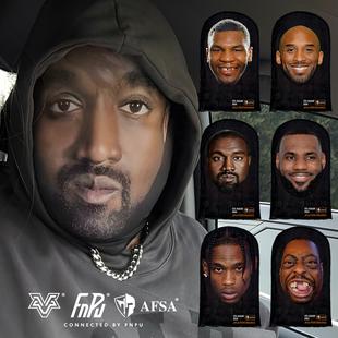 二次元 cosplay恶搞网纱面具Kanye侃爷科比搞怪头套3D沙雕派对面罩