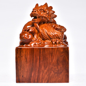 花梨木雕方形龙头印章定做实木质玉玺官印私印定制龙印摆件可刻字