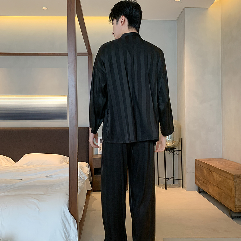 真丝睡衣男夏季大码加肥加大薄款