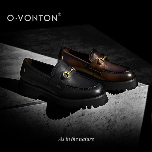 Q.VONTON英伦风马衔扣乐福鞋女