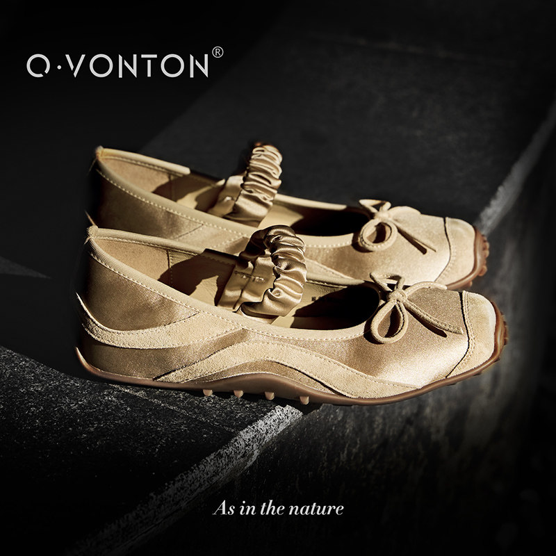 Q.VONTON 一轮骄阳 丝绸质感玛丽珍单鞋女春夏季轻盈软底浅口女鞋,女鞋,时尚芭蕾鞋,淘宝优惠券,粉丝福利购,淘宝优惠卷