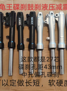 电动车电摩配件前减震器避震器液压碟刹前叉前油压鼓刹27芯小龟王