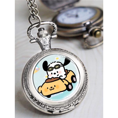 帕恰狗pachacco卡通二次元复古翻盖怀表动漫挂表项链表