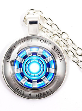 热卖钢铁侠聚能量欧美时尚金属项链时光宝石吊坠项链挂件配饰饰品