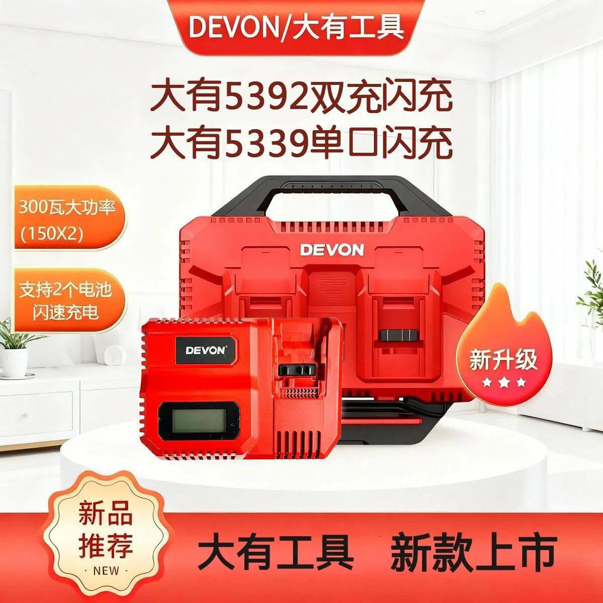 大有5392新款双充300瓦大功率190W闪充5339大有20V平台通用闪充