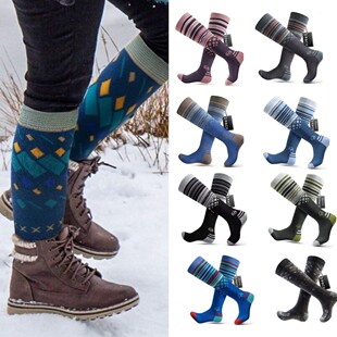 FreeSpin新款羊毛滑雪袜子outdoormaster棉男女透气防臭吸汗长筒