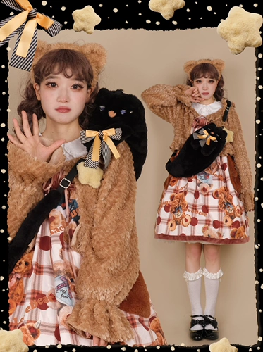 Оригинальная сумка через плечо, сумка на одно плечо, милая плюшевая кукла, стиль Лолита, котенок