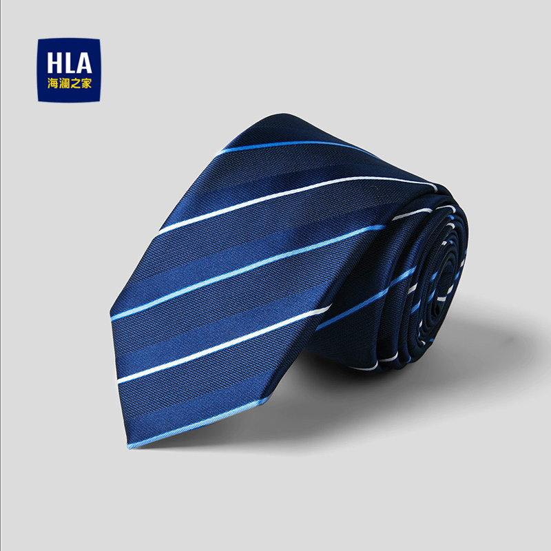 HLA/海澜之家箭头型领带2026新款条纹细腻色彩饱满亮丽领带男