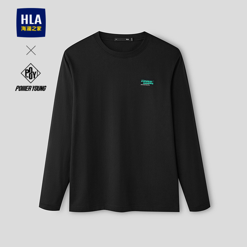 HLA/海澜之家POWER YOUNG系列长袖T恤26春夏新款圆