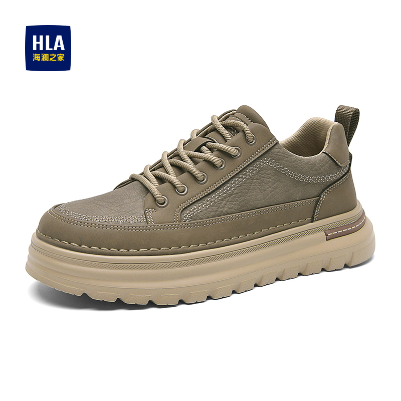 HLA/海澜之家男鞋新款秋季时尚户外高街工装鞋厚底耐磨百搭休闲鞋