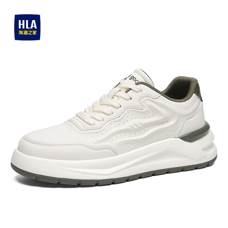 HLA/海澜之家男鞋新款时尚透气休闲鞋增高耐磨舒适板鞋男士