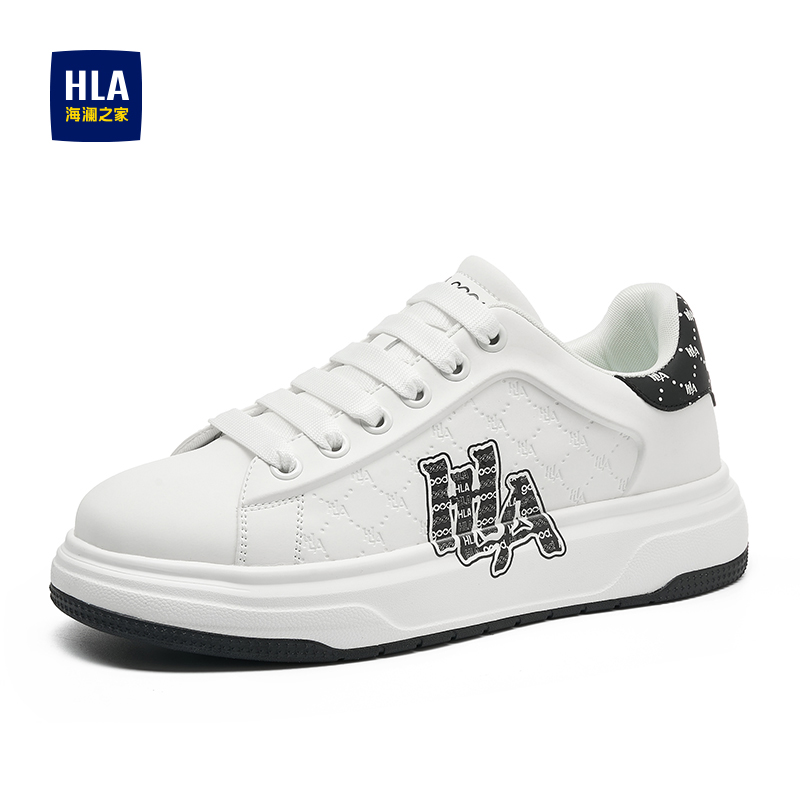 HLA/海澜之家男鞋新款秋季时尚潮流增高板鞋百搭厚底耐磨休闲鞋