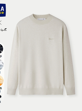 HLA/海澜之家轻商务Chic Ageless针织衫25秋冬新光蓄热黑色毛衣男