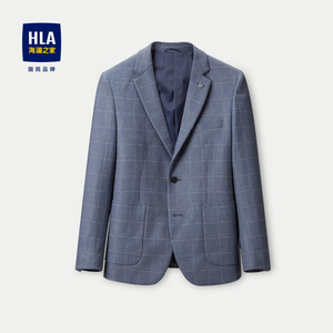 HLA/海澜之家绒感弹力休闲西服2023秋季新款经典平驳领外套男