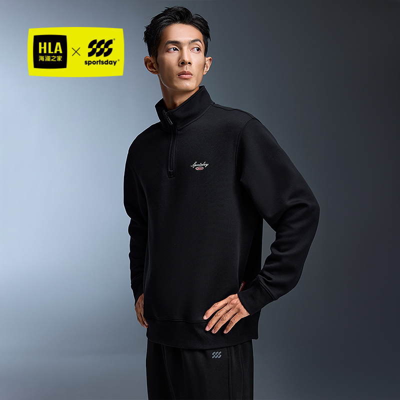 海澜之家撞色印花美式宽松卫衣