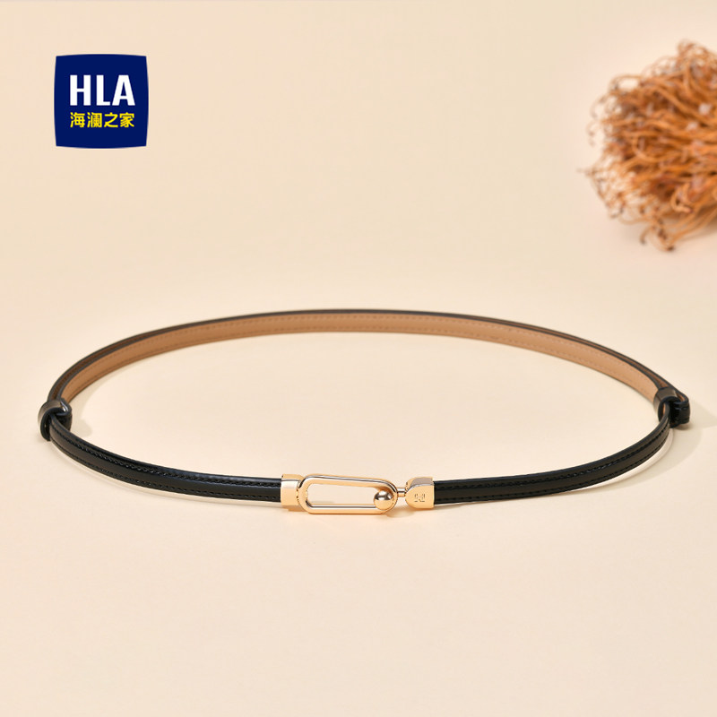 HLA/海澜之家皮带女士扣环收腰装饰复古时尚百搭腰链细腰带优雅