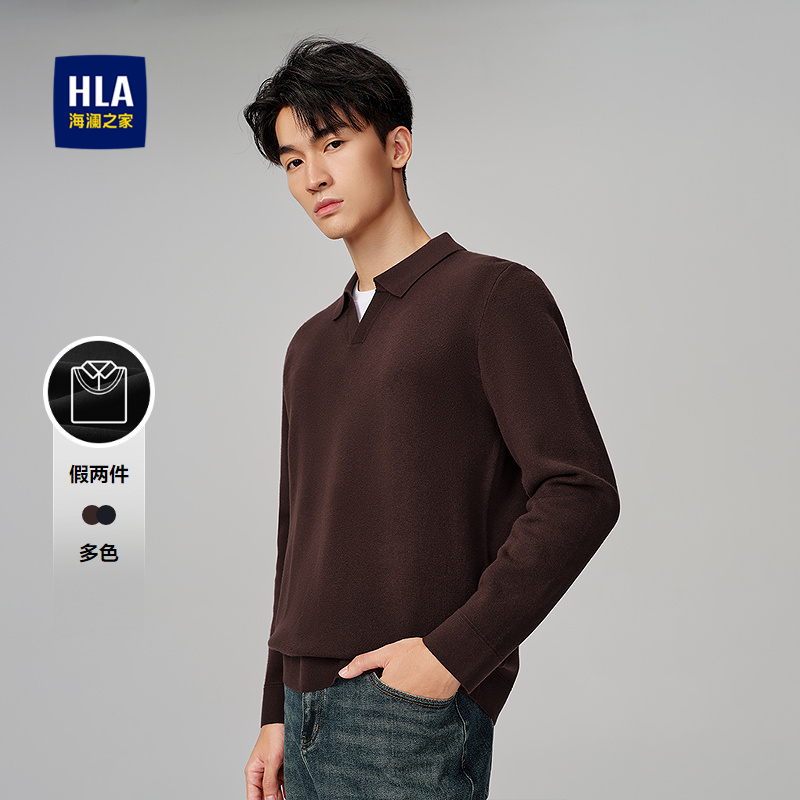 海澜之家休闲保暖海鸥领针织衫