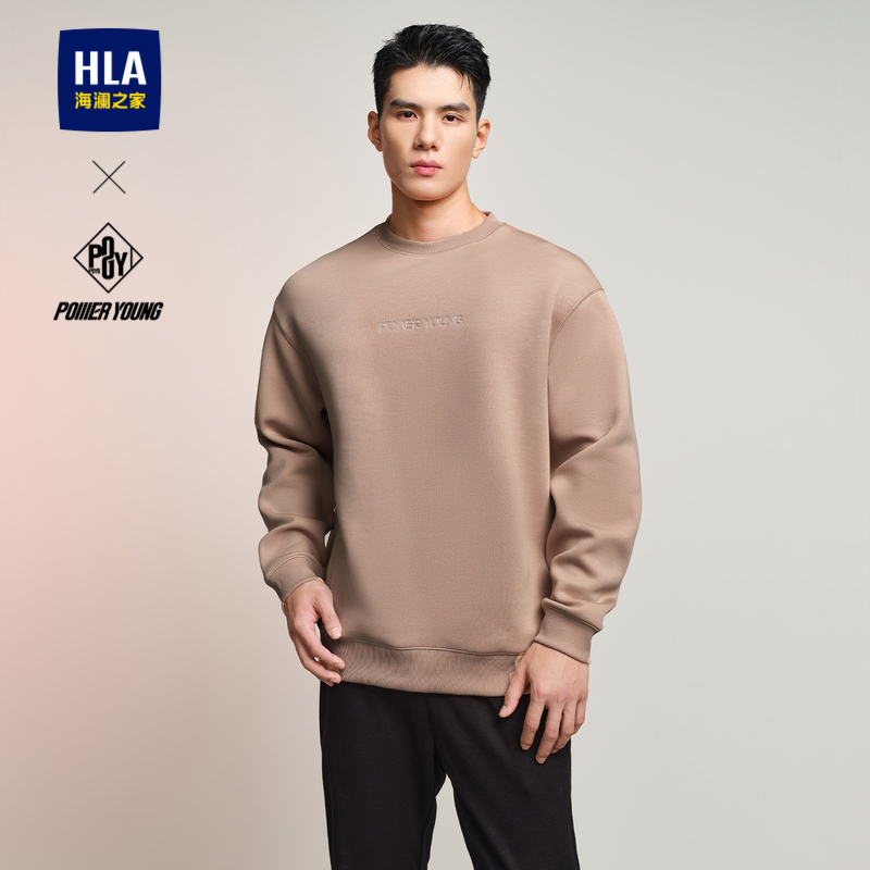 海澜之家圆领绣花套头长袖卫衣男