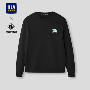 圆领简约印花上衣男 YOUNG系列卫衣26春夏新款 HLA 海澜之家POWER