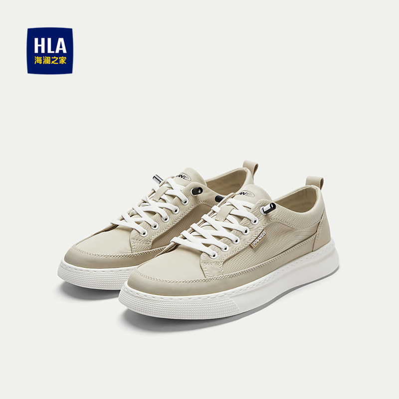 HLA/海澜之家透气休闲鞋男圆头免系带像塑发泡底布鞋男