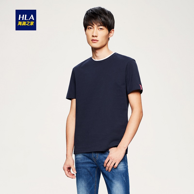 HLA/º£À½Ö®¼ÒÊæÊÊ»ù´¡¿î¶ÌÐäTÐô2018Ïļ¾ÐÂÆ·¼òÔ¼Ô²ÁìTÐôÄÐ