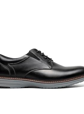 代购NUNN BUSH男士正装鞋透气软底减震中底防滑大底圆头系带平跟