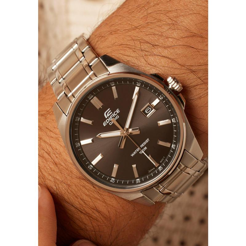 代购卡西欧男士腕表日期夜光计时防水钢带金属银色商务休闲手表