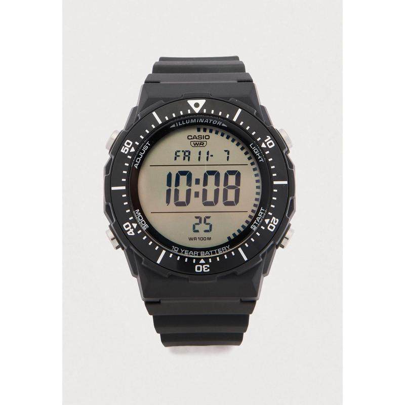 代购卡西欧男士腕表夜光闹钟计时背光黑色防水塑料带大表盘运动