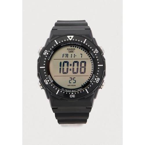 代购卡西欧男士腕表夜光闹钟计时背光黑色防水塑料带大表盘运动