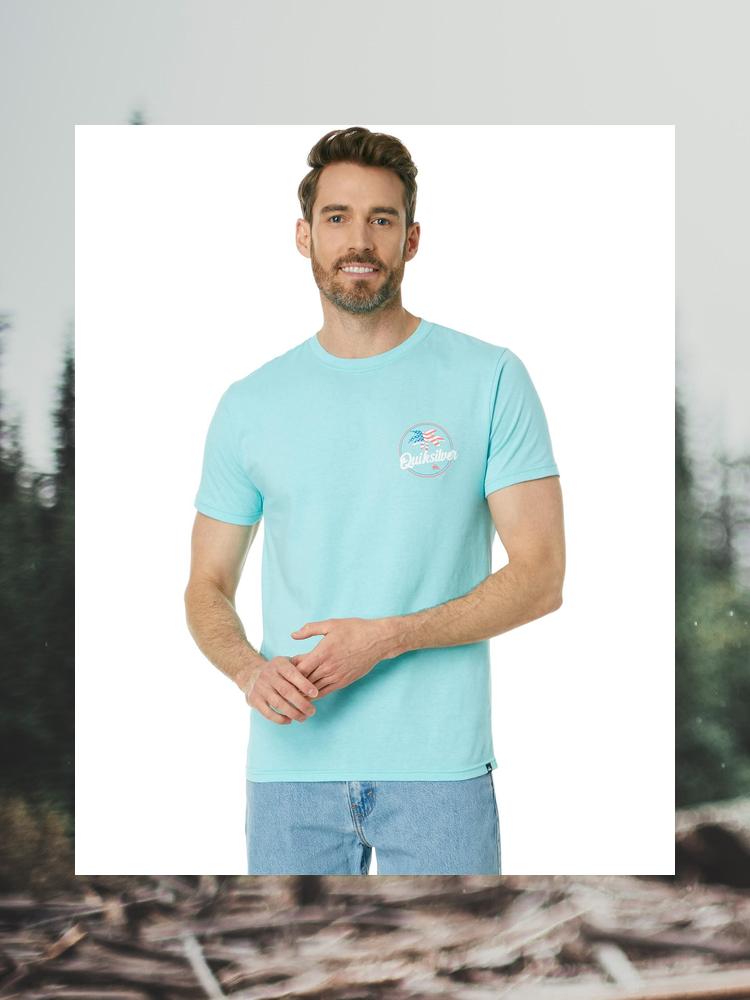 Quiksilver Palm Breezy蓝色短袖运动T恤男代购专柜正品2024新款
