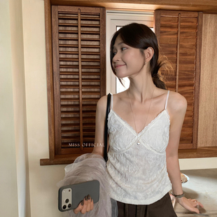 密思家-早秋上新甜美纯欲小女人氛围感单品蕾丝花边吊带背22915