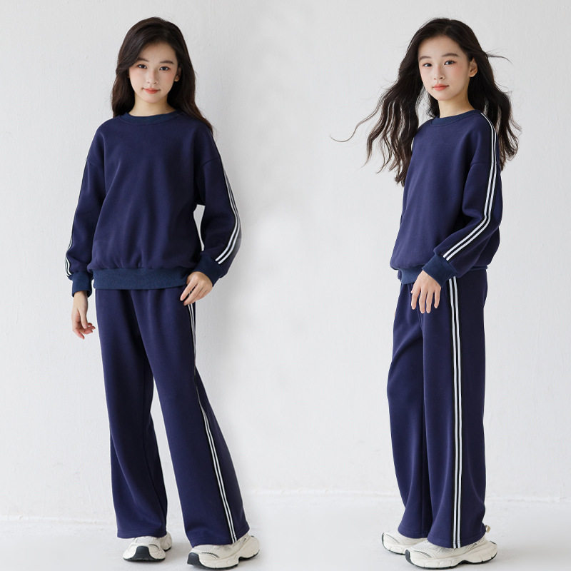 女童套装2026春秋季休闲运动服中大童长袖卫衣直筒裤两件套亲子装