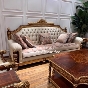 英式古典布艺沙发法式实木雕刻家具别墅客厅沙发欧式高端工厂现货