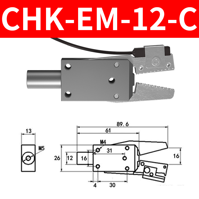品机械手配件气动夹具CHKEM12C Y型迷你气动夹带检测水口夹