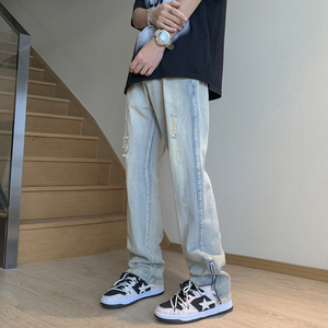 男士宽松直筒潮牌百搭直筒牛仔裤XZ302B-1-K26P55图片