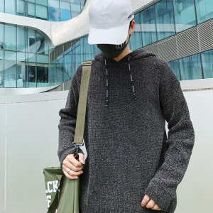 秋冬新款帅气港风文艺潮男连帽毛衣针织衫A222-M08P65